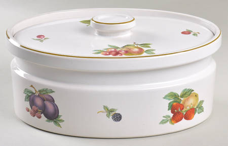Fruit Sprays Sterling (Coupe Shape) 2 Quart Oval Covered Casserole