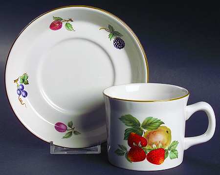 Fruit Sprays Sterling (Coupe Shape) Flat Cup & Saucer Set