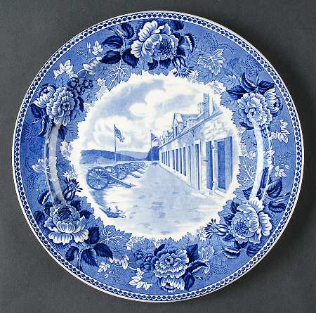 Ft Ticonderoga Blue Dinner Plate