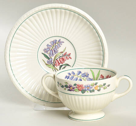 Garden Club Footed Bouillon Cup & Saucer