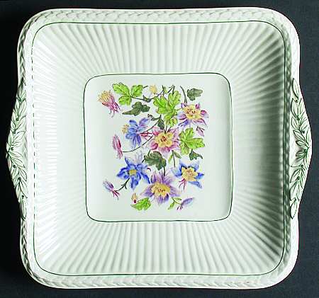 Garden Club Square Handled Cake Plate
