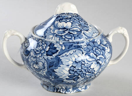 Gainsborough Blue Sugar Bowl & Lid