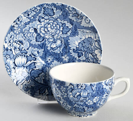 Gainsborough Blue Flat Cup & Saucer Set