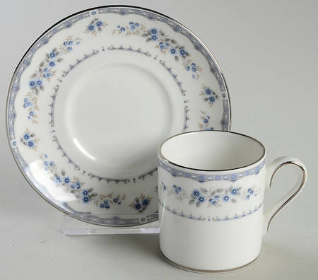 Gardenia Bond Shape Demitasse Cup and Saucer Set