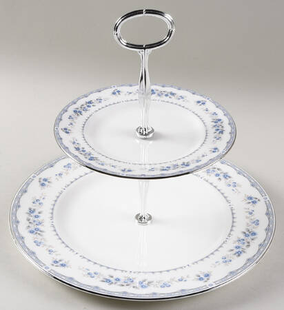 Gardenia 6 5/8"-10"  2 Tiered Serving Tray (Dp, Sp) HC