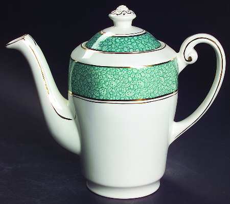 Garden (Aqua Border) Mini Coffee Pot & Lid