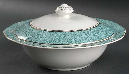 Garden (Aqua Border) Round Covered Vegetable