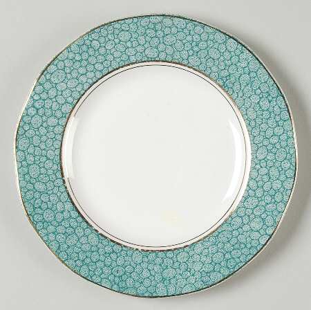 Garden (Aqua Border) Bread & Butter Plate