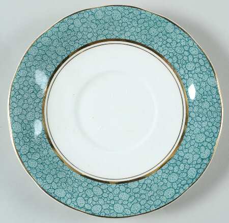 Garden (Aqua Border) Saucer for Cream Soup Bowl