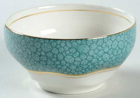 Garden (Aqua Border) Mini Open Sugar Bowl
