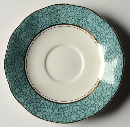 Garden (Aqua Border) Saucer