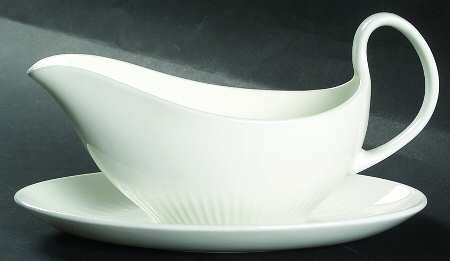 Galaxie White Gravy Boat & Underplate