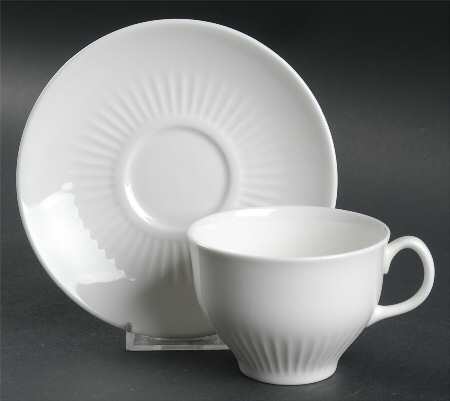 Galaxie White Flat Cup & Saucer Set