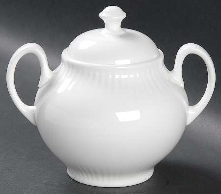 Galaxie White Sugar Bowl & Lid