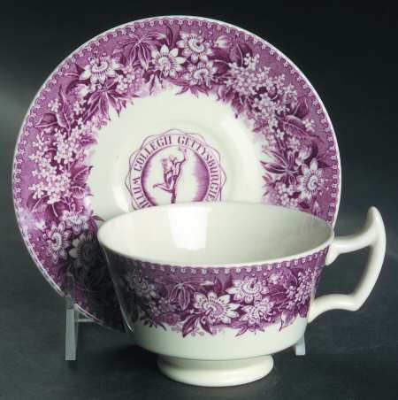 Gettysburg College Mulberry Footed Cup & Saucer Set