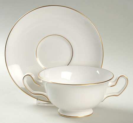 Gloucester (Rim) Footed Cream Soup Bowl & Saucer Set