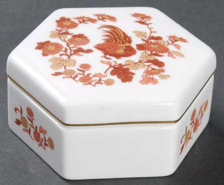 Golden Cockerel Hexagonal Box & Lid