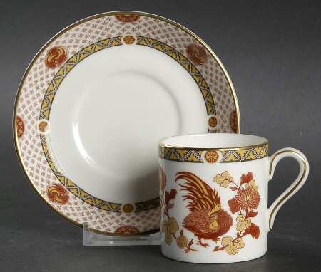 Golden Cockerel Bond Shape Demitasse Cup and Saucer Set