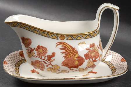 Golden Cockerel Gravy Boat & Underplate/Relish