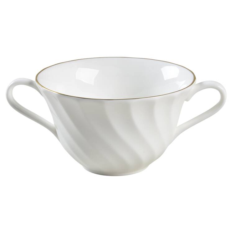 Gold Chelsea Flat Cream Soup Bowl by Wedgwood