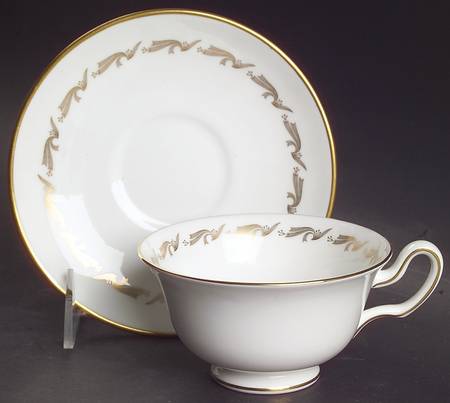 Golden Fleece Peony Shape Footed Cup & Saucer Set