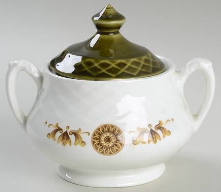 Gold Medallion Sugar Bowl & Lid