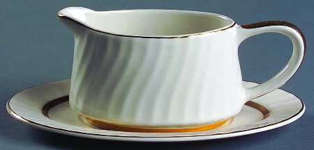 Golden Swirl Gravy Boat & Underplate