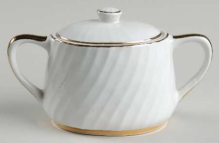 Golden Swirl Sugar Bowl & Lid