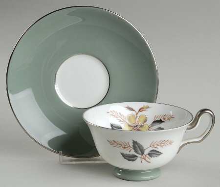 Greenwood (Bone) Footed Cup & Saucer Set