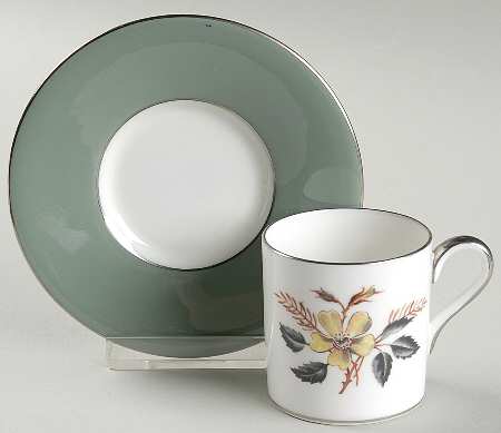 Greenwood (Bone) Bond Shape Demitasse Cup and Saucer Set