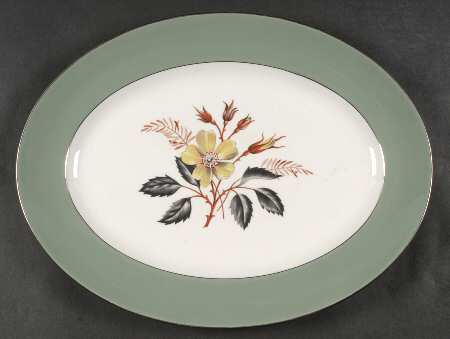 Greenwood (Bone) 15" Oval Serving Platter