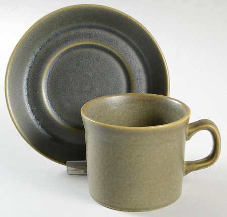 Greenwood (Earthenware) Flat Cup & Saucer Set