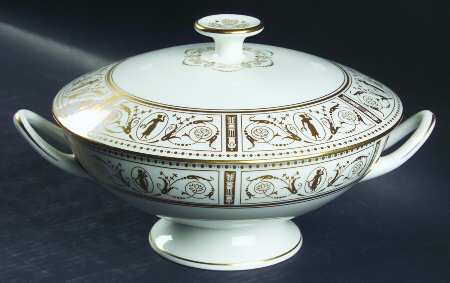 Grecian Gold Round Covered Vegetable