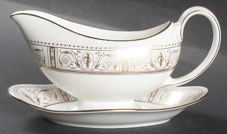 Grecian Gold Gravy Boat & Underplate