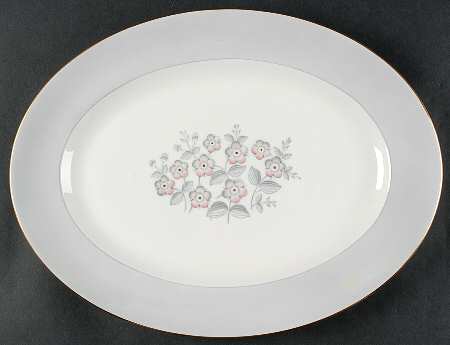 Grey Friar Pink 15" Oval Serving Platter