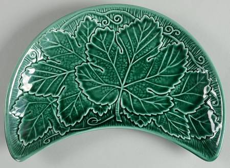 Green Glaze Crescent Salad Plate