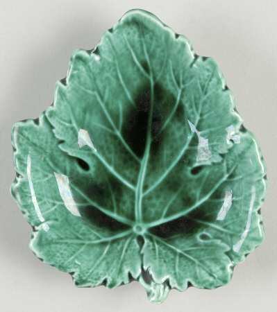 Green Glaze 4" Leaf Dish