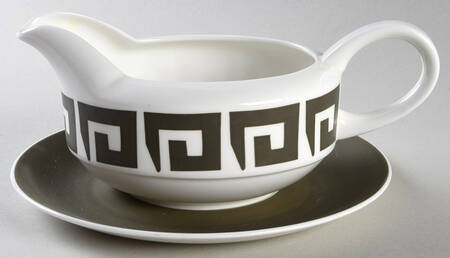 Green Keystone Gravy Boat & Underplate