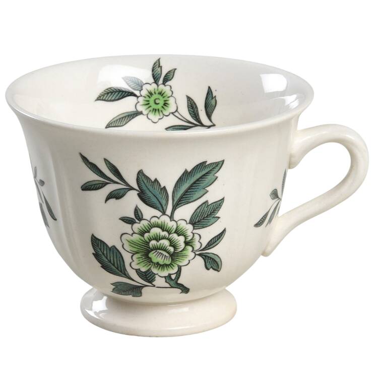 Green Leaf (Queen's Shape) Footed Cup
