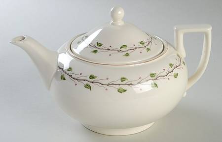 Green Leaf Teapot & Lid