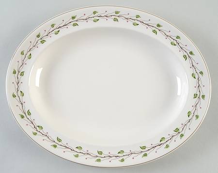 Green Leaf 12" Oval Serving Platter