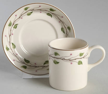 Green Leaf Demitasse Cup & Saucer Set