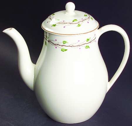 Green Leaf Coffee Pot & Lid