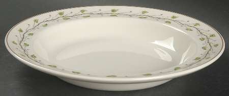 Green Leaf Large Rim Soup Bowl