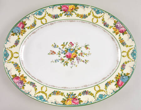 Grosvenor (W697, Cream Rim) 15" Oval Serving Platter