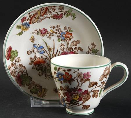 Groups Multicolor (Smooth, Green Verge) Footed Demitasse Cup & Saucer Set