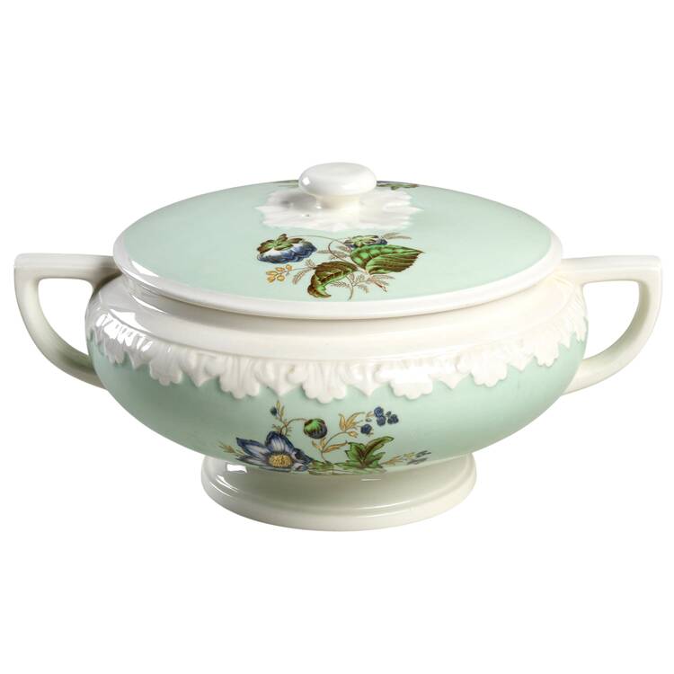 Hampton Court (Green Rim) Round Covered Vegetable