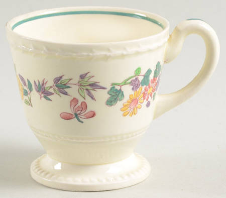 Harlech (Floral Rim & Center, No Trim) Footed Demitasse Cup