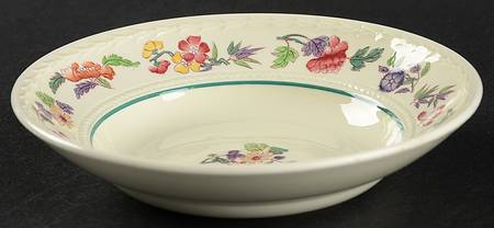 Harlech (Floral Rim & Center, No Trim) Rim Fruit/Dessert (Sauce) Bowl