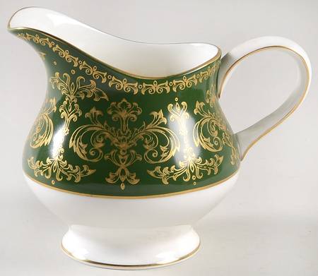 Harlech Green (Green Rim, Gold Scrolls) Creamer